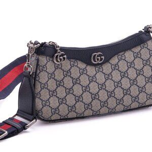 Gucci Ophidia GG Small Chain Bag (Beige/Blue) 735132